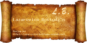 Lazarovics Bottyán névjegykártya